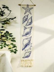 1 tấm thảm treo tường phong cách Boho hình vỏ sò và sao biển, trang trí mùa hè, có tua rua, phù hợp cho phòng khách và phòng ngủ, tranh treo tường dọc, trang trí tường dọc hẹp cho phòng ngủ, phòng tắm và phòng khách (số lượng tua rua ngẫu nhiên) - Nhiều màu - Xem 10