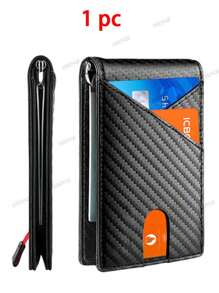 Carbon Fiber Rfid Blocking Slim Card Holder Men Minimalist Card Case Wallets Money Bag Men's Bifold Wallet Billfold Carteira