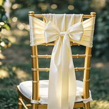 20pcs Satin Chair Sash Bows, 7" X 108", Universal Chair Covers Suitable For Weddings, Engagements, Parties, Banquets, Birthdays, Baby Showers, Christmas, Thanksgiving, Graduations And Other Celebrations. Ideal For Wedding Receptions, Banquets, Parties, Birthday Celebrations, Baby Showers, Graduation Ceremonies, Event Decorations