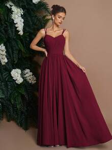 Elisanya Váy dạ hội dài AOSHABABI Burgundy Spaghetti Strap có thể tháo rời, thiết kế chéo cổ chữ V tôn lên vóc dáng thanh lịch, phù hợp với mọi dịp trang trọng, lễ hội âm nhạc, dạ tiệc, đám cưới, tiệc tùng, tốt nghiệp, hẹn hò, ngày lễ và phù dâu - Màu Đỏ Sâu - Xem 6