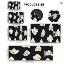 1pc Halloween Ghost & Pumpkin Printed Absorbent Draining Mat, Silicone Coffee Machine Coaster, Soft Rubber Drainage Pad, Super Absorbent Wear-Resistant Dish Drying Mat, For Countertop, Restaurant, Kitchen, Patio Dining Table, Home Decor - Printed - View 3