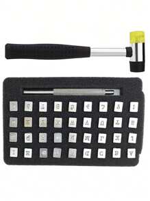 1 Set de Kit Premium de Estampado - Herramienta de Estampado para Manualidades DIY, Grabado, Fabricación de Sillas de Montar, Estuches, Bolsas y Superficies con Sello de Letras y Números - Ideal para Principiantes y Profesionales