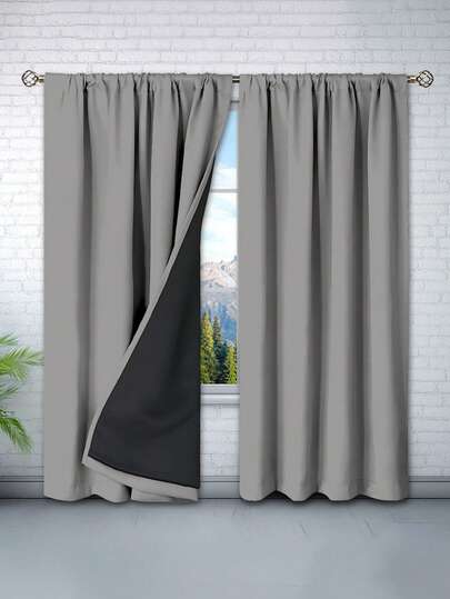1pc Blackout Thermal Insulated Curtain Panel - 99% UV Blocking Polyester, Rod Pocket Hanging, Non-Bleachable Flat Woven, Bedroom Art Theme, Coated Blackout Thermal, Energy Saving, Noise Reducing - Ideal For Bedroom, Farmhouse And School Deep Sleep