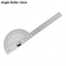 量角器角度计测量尺金属探测器180度量角器不锈钢木工木材测量工具 - 銀色 - 查看 14