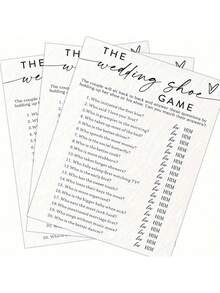 10/25/50 张新娘礼物游戏卡 - 婚礼鞋游戏、简约婚礼派对游戏卡、新娘送礼会游戏、现代新娘礼物派对礼品和装饰 - 彩色 - 查看 2