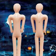 1 个真人大小充气人体模型 - 白色逼真可摆姿势的恶作剧装饰，适用于万圣节装饰、派对、恶作剧和 DIY 角色扮演 - 耐用的户外/室内装饰充气娃娃装饰，适用于家庭办公室走廊派对装饰，恐怖装饰，光滑表面处理，恶作剧礼物，令人毛骨悚然的装饰，高品质材料，活动策划者，万圣节装饰饰品，家居装饰，秋季装饰，房间装饰