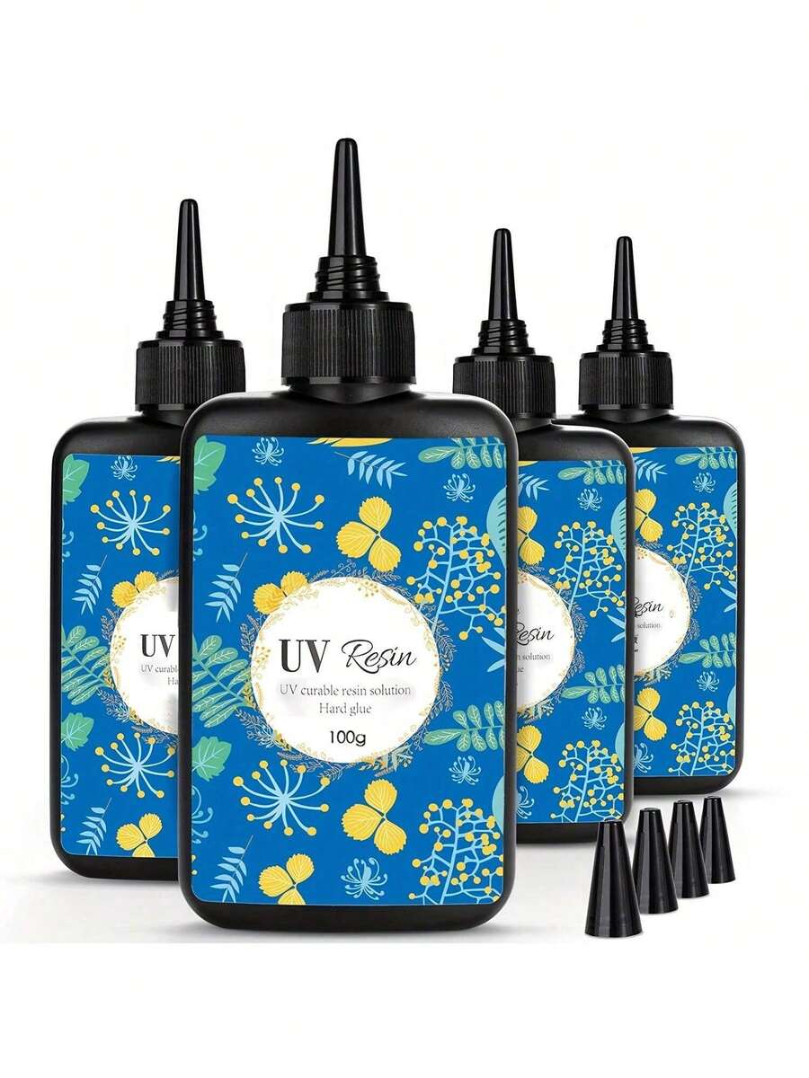100g/200g/400g UV Resin Hard, Crystal Clear UV Cure Epoxy Resin Kit Premixed Resina UV Transparent Solar Activated Glue For Jewelry Making Fast Curing