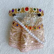 (仅娃娃衣服) 适用于拉布布娃娃 17cm 拉布布泰国限量版娃娃衣服，老伯戴可爱 LBB 服装 + 头带 + 项链，适合 1-3 代，时尚套装