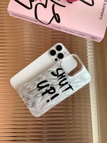 Funda para teléfono (1 unidad) Large Hole Yarn Design English X/XS XSMAX 11 12 13 14 15 16 - Plateado - Ver 4