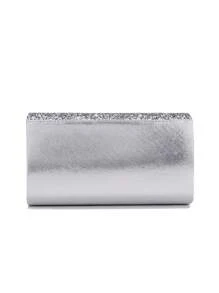 Women's Fashion Versatile Sparkling Elegant Clutch Handbag, Evening Bag, Chain Shoulder Bag, Dress Bag, Water Droplets Crystal Tassel Long Pendant Necklace Earrings 4pcs Set, Party Jewelry Accessories