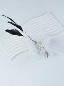 Elegant Handmade 3D Feather Flower Brooch Hair Clip, Women Jewelry Accessory - Feather Flower - View 2