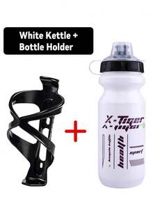 X-TIGER 630ML 自行车水壶防漏挤压式自行车水壶带自行车水壶架，非常适合骑行、跑步、健身和户外运动（黑+白） - 彩色 - 查看 16