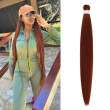 1/3/6 Packungen schwarzes Flechthaar, vorgespannt, knotenlos, Kanekalon Box Zöpfe, für Flechtarbeit vorgespannte lange gerade synthetische Zopfhaarverlängerungen für knotenlose Zöpfe