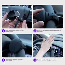 1pc Easy-Grip Silicone Steering Wheel Knob 360° Smooth Rotation One-Hand Operation With Built-In Metal Bearing & Non-Slip Grip