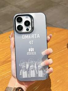 HANCAI Funda de teléfono con efecto plateado y mate antichoque con diseño de mono rapero para modelos de teléfonos 16, 15, 14, 13, 12, 11 y Pro Max