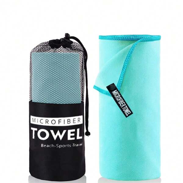 1pc Beach Towel, Portable, Absorbent, Quick-Drying, Non-Stick Sand, Compact Size, Suitable For Travel, Beach, Shower, Backpack, Swimming Pool