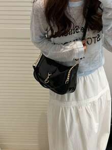 Stylish Shoulder Bag With Decorative Hardware, Fashionable Versatile Square Crossbody Bag Suitable For Daily Use By Women In Summer