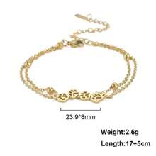TEAMER 1pc Women Stainless Steel Cute Pet Paw Print Bracelet, Minimalist Animal Element Jewelry, Fashionable Gift For Friends