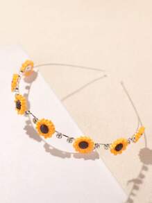 1 pièce Serre-tête floral minimaliste, accessoire de coiffure avec clip à fleurs décoré de strass, doux et girly