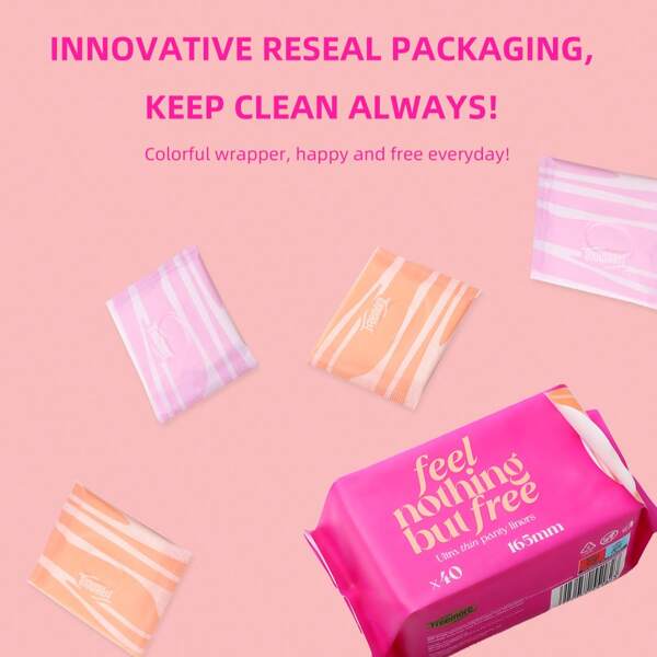 FREEMORE 120pc Freemore Ultra Thin Panty Liners(165mm),Zero Feel Zero Worries ,Fast-Absorbing, Dry, And Comfortable All Day,Innovative Resealable Packaging - Always Clean, Always Fresh