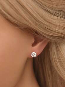 925純銀耳針套裝|白金鍍層防過敏耳環|女士男士方形鋯石耳針(3mm、4mm、5mm、6mm)|婚禮誓約婚禮首飾