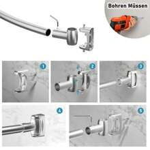 Barra de cortina de ducha curva de acero inoxidable DYHOME, soporte ajustable para cortina de ducha, requiere perforar agujeros para la instalación, adecuado para baños, cocinas y aseos. Decoración de otoño