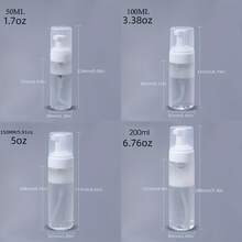 1/2 Pcs Reusable Plastic Foaming Soap Dispenser Bottles 5oz/6.76oz Containers For Facial Cleanser, Shampoo, Lotion & Liquid Soap Dispenser, Travel-Friendly, Multi-Size Refillable Bathroom, Kitchen Essentials, Durable Mousse Maker Pump Bottles