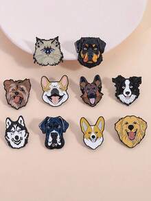 1/2/4/5/7pcs Cute Zinc Alloy Enamel Dog Brooch Pin - Suitable For Backpack, Lapel, Clothes - Animal Fashion Accessories, Everyday Wear, All Seasons - Gift For Friends School Office Accessories Shirts Jacket Jewelry Halloween Clothes Pin Funny Teacher Gifts Halloween Accessories Teachers Day00 Christmas - Multicolor - View 22