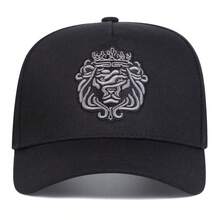 1pc Men's Crown Lion Embroidery Baseball Cap, Fashionable Adjustable Trucker Hat, Casual Sun Protection, Suitable For Spring, Autumn, Travel, Beach, Party - Multicolor - View 7