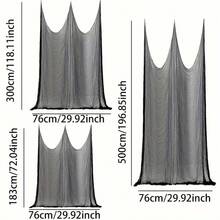 1 件装万圣节黑色薄纱窗帘 - 鬼屋装饰，恐怖幽灵薄纱面料（2.49x6.0 英尺/29.92x118.11 英寸/29.92x196.85 英寸） - 非常适合夜总会、密室逃脱、剧院背景、万圣节派对装饰 - 涤纶面料，易于悬挂和存放。家居装饰、万圣节装饰、秋季装饰、房间装饰、秋季装饰、圣诞节装饰、家居圣诞礼物、圣诞装饰 - 彩色 - 查看 11