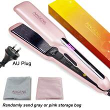 ANGENIL ANGENIL Argan Oil Flat Curler, Professional Portable Dual Voltage PET Hair Straightener, 1.6 Inch Wide Flat Clip For Thick Hair, Fast Straightening And Styling, LCD Display