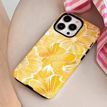 Funda para teléfono 1 pieza Flores Película dos en uno: duradera, absorbente de golpes y compatible con 16, 15, 14, 13, 12, 11, Plus, Pro, - Colores mixtos 1 - Ver 3