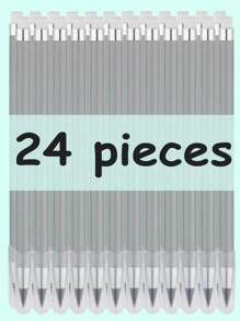 24/6pcs Personalized Customized Eternal Pencil, Personalized Customized Text, Pencil That Cannot Be Finished Without Sharpening, Advanced Technology Pencil With Rubber, Macaron Durable Creative Pencil, Essential Stationery For Back To School Season, Student Stationery, Customized Pen