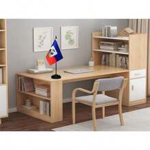 TLL  12 Pack Haiti Desk Flags Set Haitian Small Mini Table Office Miniature Desktop Flag Home Office DecorationTLL