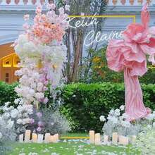 1 zestaw 300*300 cm kwadratowa metalowa rama łuku balonowego, łuk ślubny, dekoracja ceremonii, prostokątny stojak na tło, odpowiedni na rocznicę, wesele, przyjęcie urodzinowe, baby shower, ogłoszenie płci dziecka, wystrój domu i ogrodu (drobne zadrapania, prosimy nie kupować, jeśli to przeszkadza). - Złoto - Zobacz 5