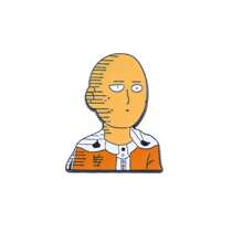 bandai 1 pieza Broche de metal con diseño de dibujo animado y esmalte de Saitama, pin de solapa, insignia, accesorio para ropa, mochila, regalo para amigos