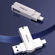 Lenovo TPCU301plus Dual-Use USB Flash Drive For Mobile Phone And Computer USB3.2 High Speed 128G Apple Android Computer Three-In-One Mini Metal