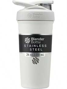 BlenderBottle Strada Shaker Cup Insulated Stainless Steel Bottle With Wire Whisk, 24-Ounce, Black - 白色 - 查看 1