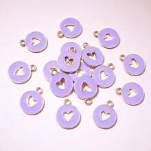 20 peças 15x12mm esmalte dupla face coração vazado pingente faça você mesmo acessórios para fazer joias pulseira brincos colar
