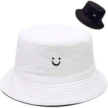 Unisex Reversible Bucket Hat For Beach And Fishing - 黑與白 - 查看 1
