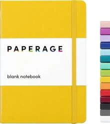 PAPERAGE Lined Journal Notebook, (Black), 160 Pages, Medium 5.6 In X 8 In - GSM Thick Paper – Hardcover Journaling Notebook Work, School  Note Taking