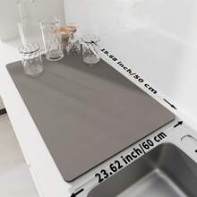 1 件纯色滴干垫，防滑吸水耐磨咖啡机垫，柔软硅藻土排水垫，排水垫，咖啡垫，酒吧餐厅垫，宠物垫，餐具垫，浴室垫，餐桌装饰台面垫，家庭厨房用品