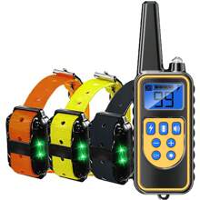 Halsband mit Stromschlag für Hunde, Bellhalsband mit Fernbedienung, Hundeerziehungshalsband mit 3 Modi, bis zu 2600 Fuß Reichweite der Fernbedienung, 0~99 Stromstärke-Stufen, 3 Kanäle, für kleine, mittlere und große Hunde, geeignet für 1 Hund, 2 Hunde und 3 Hunde (Halsband mit Fernbedienung)