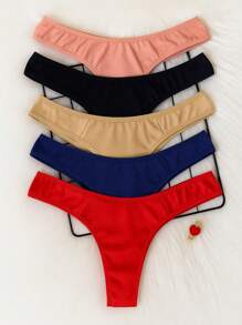 Kit 5 Calcinhas Fio Dental Algodão Casual-Confortável Respirável - Juliete