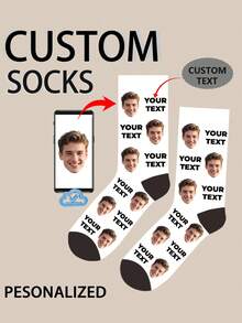 1 Pair Of Customized Crew Socks,Custom Face Socks, Couple Socks,Custom Photo Sock, Custom Printed Socks, Personalized Funny Face Socks, Custom Picture Socks, Put Any Face On The Socks, Anniversary Gift, Valentine Gift, Birthday Gift, Wedding Gift, Fall Socks