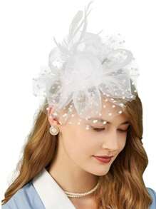 1 buc Fascinator cu pene, petrecere de ceai, elegante, Kentucky Derby, pălării, cutie de pilulă, cocktail, nuntă, mireasă, fascinatoare, bandă de susținere pentru femei și fete, cadou de ziua de naștere de Ziua Mamei, chestii școlare, elegant, toamnă