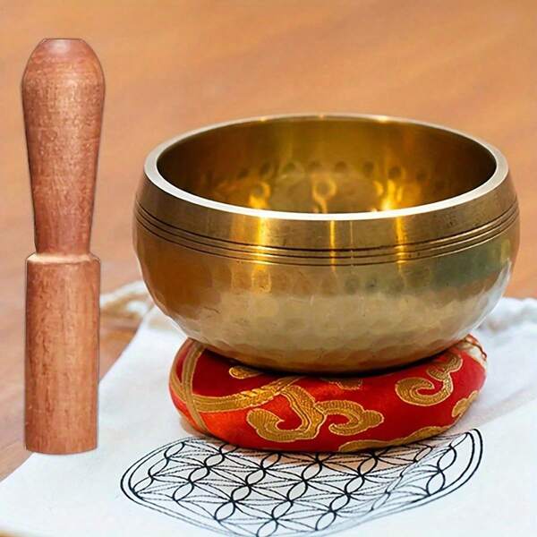 3 Zoll handgefertigter Meditationsklangschalen-Set für Yoga, Klangtherapie, Chakren-Ausgleich und Achtsamkeitspraktiken - inkl. Schlägel, ohne Box oder Tasche