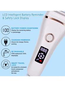 Rasoir rechargeable pour femmes avec affichage LED USB - Tondeuse à poils du corps - Pour les aisselles - Les jambes - La zone du maillot - Cadeau idéal pour la fête des mères et Noël - Blanc - Couleur verte