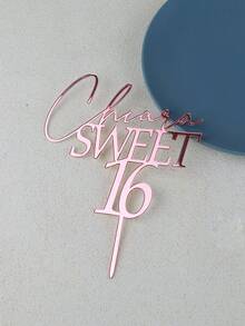 Personalized Name Sweet 16 Cake Topper Birthday Name And Age Sweet Sixteen 16th Birthday Cake Topper,Brunch-Ready - Multicolor - View 6