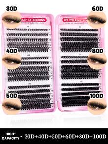 770 piezas/640 piezas/600 piezas/580 piezas/540 piezas/504 piezas/384 piezas Pestañas individuales con rizo D, longitud de 8-18 mm, aspecto denso y natural, súper suaves y ligeras, reutilizables, kit de extensión de pestañas con racimos individuales 30D+40D+50D+60D+80D+100D, adecuado para viajes, uso diario (para principiantes), bodas, citas, fiestas, vacaciones - D - Ver 13